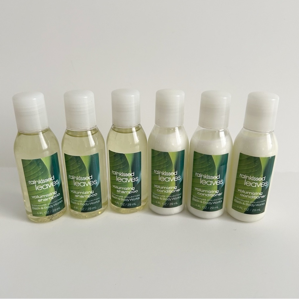Bundle of Six Bath & Body Works Rainkissed Leaves Shampoo & Conditioner